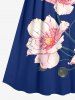 Tenue de plage hawaïenne assortie à imprimé floral pour couple - Cadetblue 