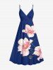 Tenue de plage hawaïenne assortie à imprimé floral pour couple - Cadetblue 