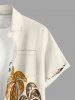 Tenue de plage hawaïenne assortie à imprimé fleur de cocotier pour couple - Beige 