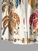 Tenue de plage hawaïenne assortie à imprimé fleur de cocotier pour couple - Beige 