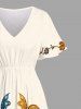 Tenue de plage hawaïenne assortie à imprimé fleur de cocotier pour couple - Beige 