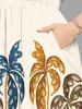 Tenue de plage hawaïenne assortie à imprimé fleur de cocotier pour couple - Beige 