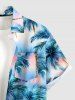 Tenue de plage hawaïenne assortie imprimé ombre cocotier pour couples - Bleu Ciel 
