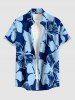 Tenue de plage hawaïenne assortie à motif hibiscus pour couples - Bleu profond 