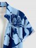 Tenue de plage hawaïenne assortie à motif hibiscus pour couples - Bleu profond 