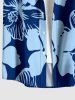 Tenue de plage hawaïenne assortie à motif hibiscus pour couples - Bleu profond 