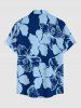 Tenue de plage hawaïenne assortie à motif hibiscus pour couples - Bleu profond 