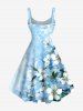 Ombre Flower Leaf Print Matching Hawaii Beach Outfit For Couples -  