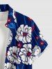 Flowers Leaf Print Buttons Pocket Hawaii Shirt For Men -  