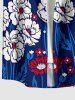 Flowers Leaf Print Buttons Pocket Hawaii Shirt For Men -  