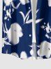 Flower Leaf Print Hawaii Button Pocket Shirt For Men -  