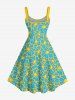Robe bain de soleil Hawaii à imprimé fleurs (bretelles réglables) - Turquoise Foncée XXS