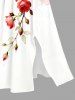 Robe midi coupe A à imprimé fleurs et feuilles Hawaii avec poches fendues - Blanc L