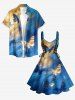 Glitter Butterfly Galaxy Print Hawaii Lace Up A Line Dress -  