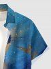 Chemise hawaïenne pour homme à imprimé papillon galaxie pailleté avec poche boutonnée - Pers 3XL