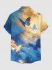 Chemise hawaïenne pour homme à imprimé papillon galaxie pailleté avec poche boutonnée - Pers 3XL
