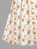 Robe trapèze portefeuille Hawaï à imprimé feuille Orange Juice - Orange 3X