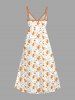 Robe trapèze portefeuille Hawaï à imprimé feuille Orange Juice - Orange 3X