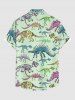 Tenue de plage hawaiienne assortie pour couples avec motif squelette de dinosaure - Vert clair 