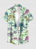 Tenue de plage hawaiienne assortie pour couples avec motif squelette de dinosaure - Vert clair 