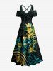 Hibiscus Flower Tropical Leaf Print Matching Hawaii Beach Outfit For Couples -  