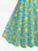 Tenue de plage hawaïenne assortie à imprimé fleuri pour couples - Turquoise Foncée 