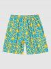Tenue de plage hawaïenne assortie à imprimé fleuri pour couples - Turquoise Foncée 