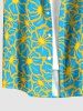 Tenue de plage hawaïenne assortie à imprimé fleuri pour couples - Turquoise Foncée 