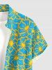 Tenue de plage hawaïenne assortie à imprimé fleuri pour couples - Turquoise Foncée 