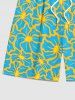 Tenue de plage hawaïenne assortie à imprimé fleuri pour couples - Turquoise Foncée 