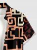 Ensemble assorti pour couple imprimé africain graphique ethnique hawaïen - Rouge foncé 