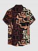 Ensemble assorti pour couple imprimé africain graphique ethnique hawaïen - Rouge foncé 