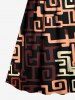 Ensemble assorti pour couple imprimé africain graphique ethnique hawaïen - Rouge foncé 