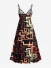 Ensemble assorti pour couple imprimé africain graphique ethnique hawaïen - Rouge foncé 