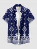 Ethnic Graphic Print Hawaii Button Pocket Shirt For Men -  