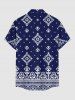 Ethnic Graphic Print Hawaii Button Pocket Shirt For Men -  