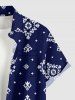 Ethnic Graphic Print Hawaii Button Pocket Shirt For Men -  