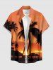 Coconut Tree Dusk Sunset Print Matching Hawaii Beach Outfit For Couples -  