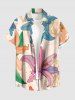 Ensemble de plage hawaïen assorti pour couples - Imprimé feuilles de lys - Abricot 