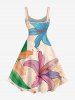 Ensemble de plage hawaïen assorti pour couples - Imprimé feuilles de lys - Abricot 