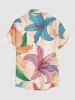 Ensemble de plage hawaïen assorti pour couples - Imprimé feuilles de lys - Abricot 