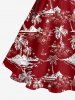 Robe débardeur Hawaii à imprimé cocotier et hibiscus, laçage à œillets - Rouge Vineux M