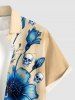 Skulls Flower Leaf Print Buttons Pocket Hawaii Shirt For Men -  