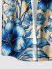 Skulls Flower Leaf Print Buttons Pocket Hawaii Shirt For Men -  