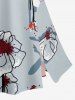 Flower Plant Print Hawaii Split A Line Skirt -  