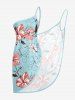 Hibiscus Flower Leaf Print Hawaii Convertible Beach Cover Up -  