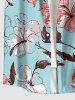 Chemise hawaïenne pour homme à imprimé fleurs et feuilles d'hibiscus, avec boutons et poche - Bleu clair 3XL
