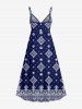 Ethnic Graphic Print Hawaii Surplice A Line Dress -  