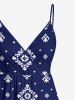 Ethnic Graphic Print Hawaii Surplice A Line Dress -  