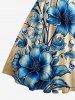 Tenue de plage hawaïenne assortie pour couple à motif crânes, fleurs et feuilles - Bronze 